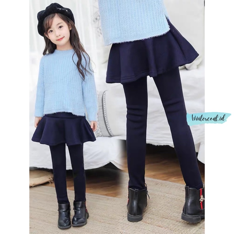 Rok celana winter anak musim dingin inner thermal skirt import warm kids legging ruffle gunung