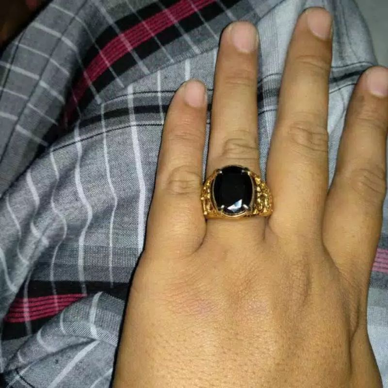 Cincin Batu Akik Black Onyx (Z)