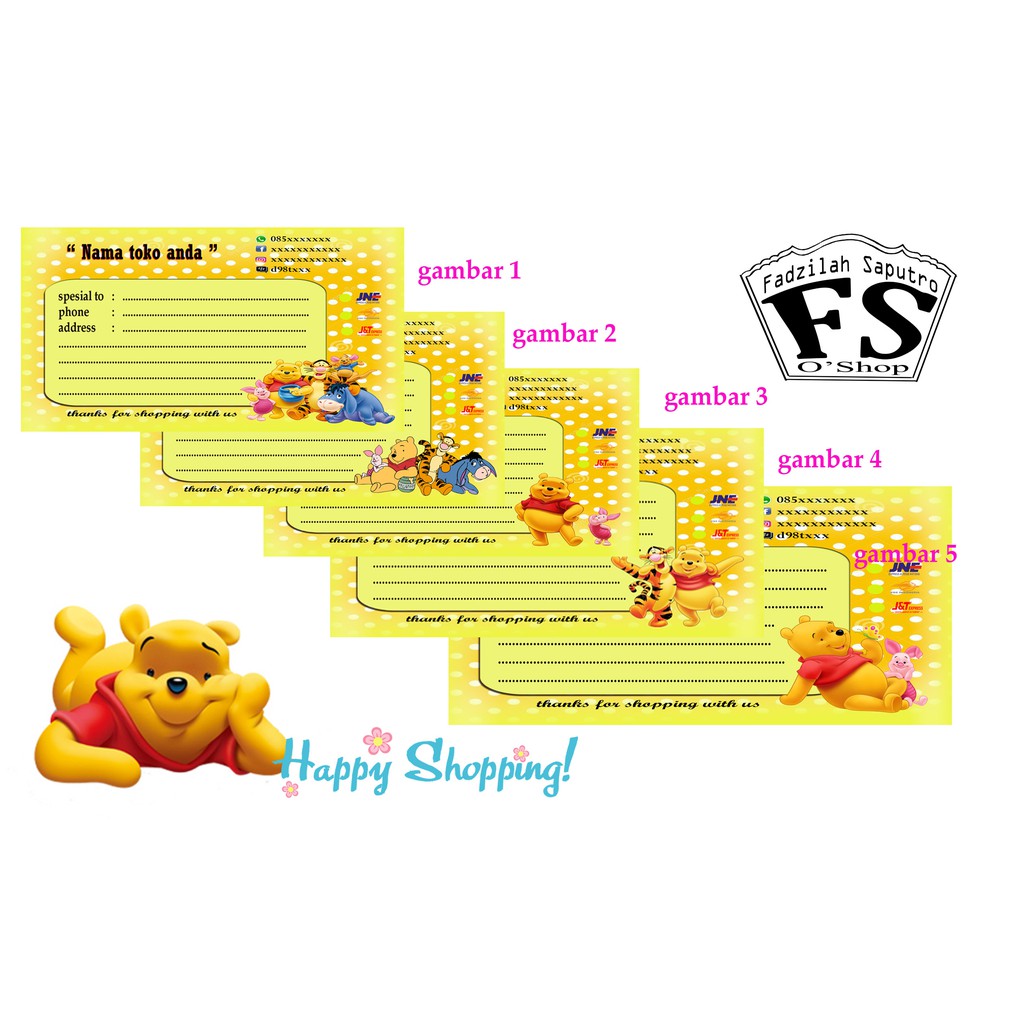 

Label pengiriman - stiker pengiriman winnie the pooh