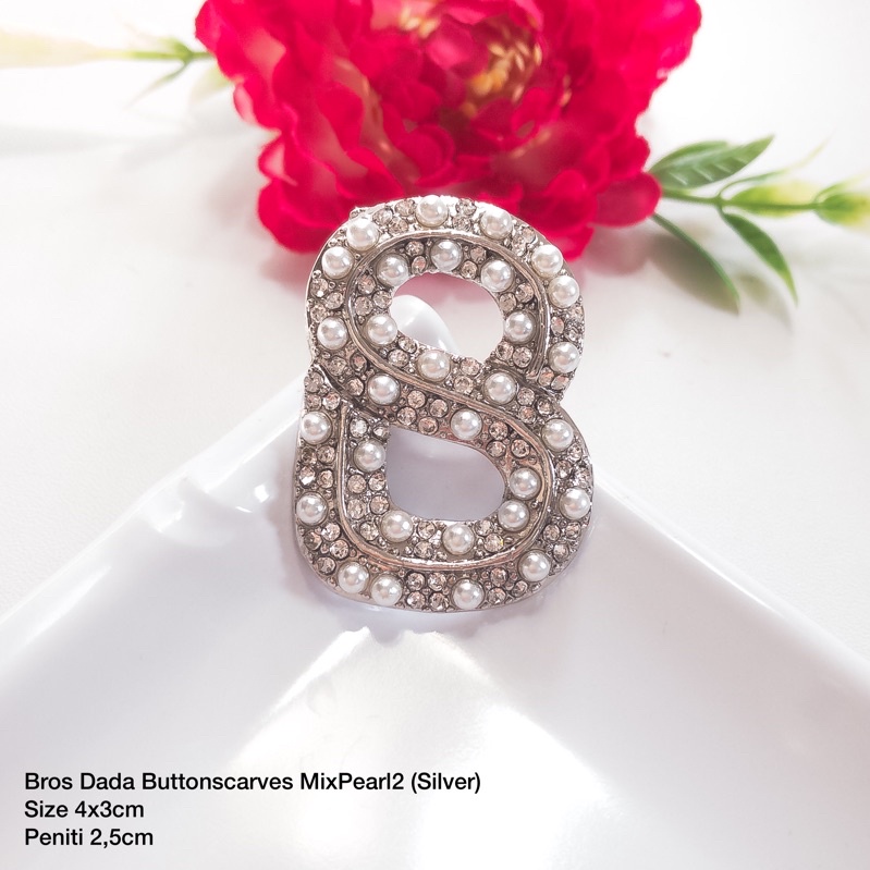 BROS BUTTONSCARVES KW / BROS B (PART 4)-MixPearl silver