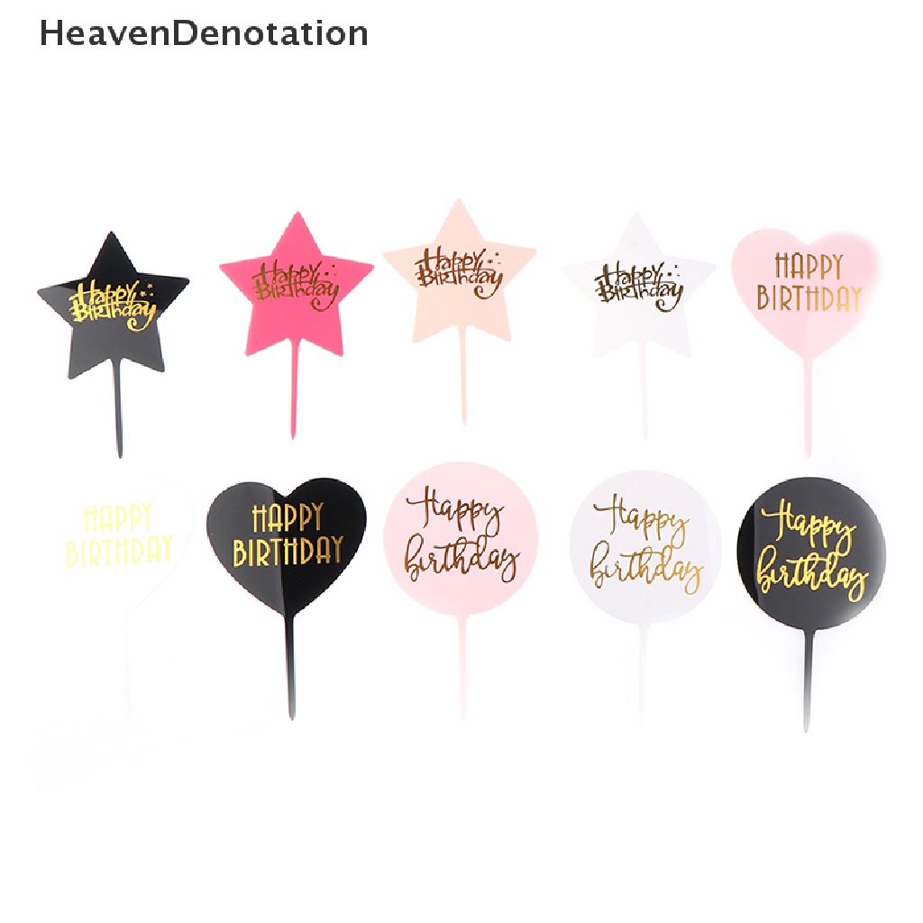 1pc Topper Kue Desain Happy Birthday Bahan Akrilik Untuk Dekorasi Pesta