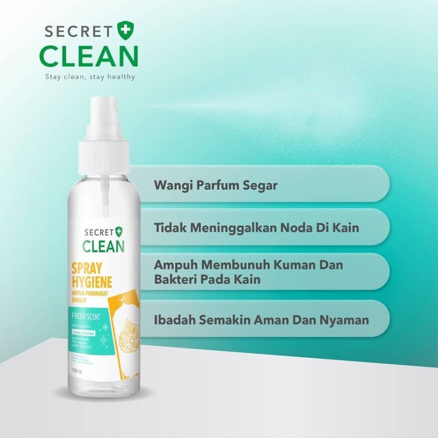 Secret Clean Spray Hygiene Pembersih Perangkat Sholat - 100ml