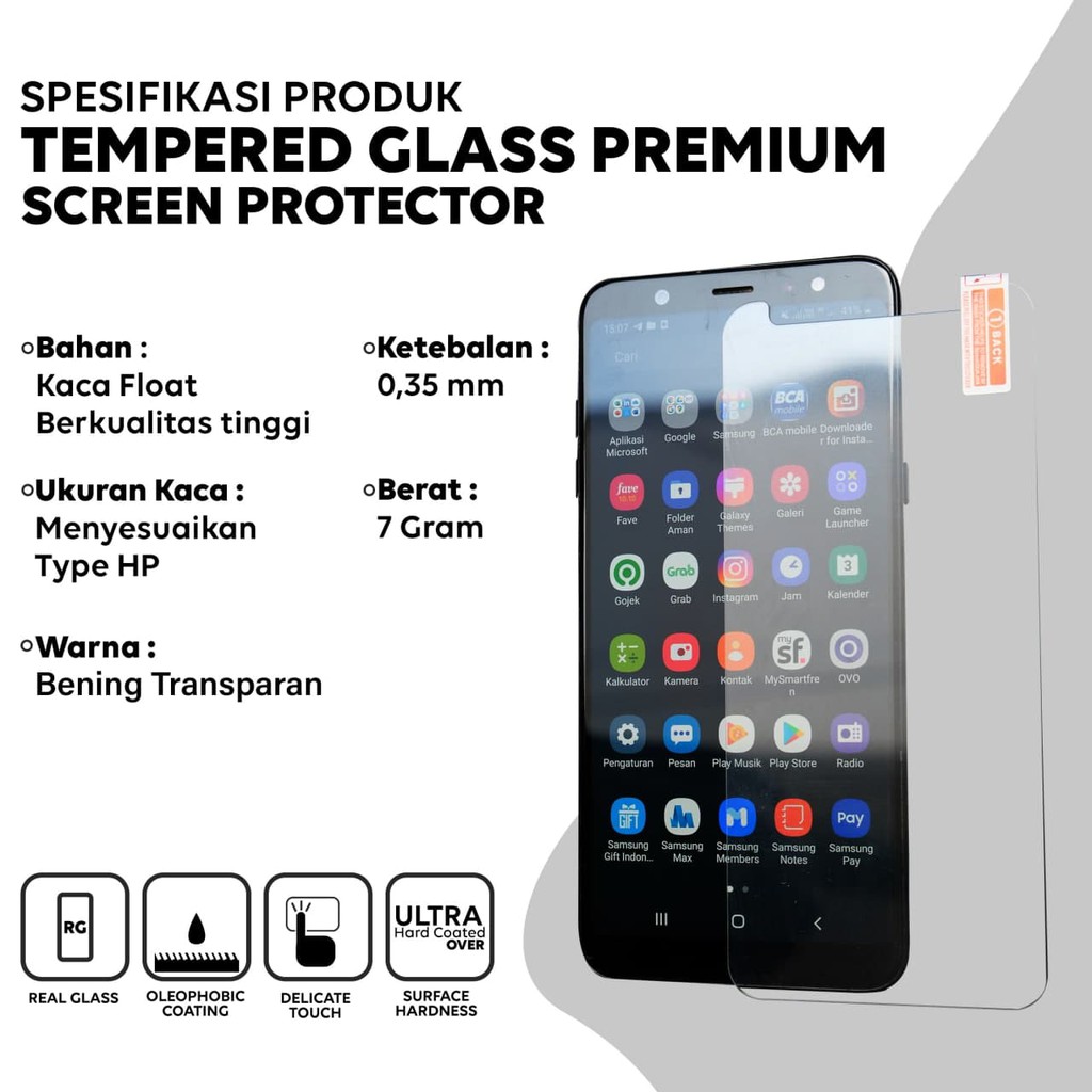 TEMPERED GLASS HP ANTI-RUSAK PREMIUM XIAOMI/SAMSUNG/OPPO/ASUS/VIVO/ANDROID/HUAWEI
