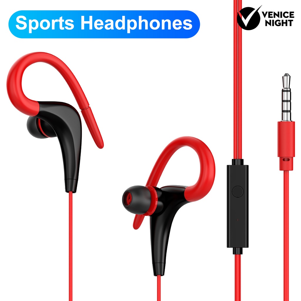 (VNEP) (Berkabel) Headset Earphone Kait Telinga Stereo Noise Reduction Nyaman Jack 3.5mm Untuk Calling