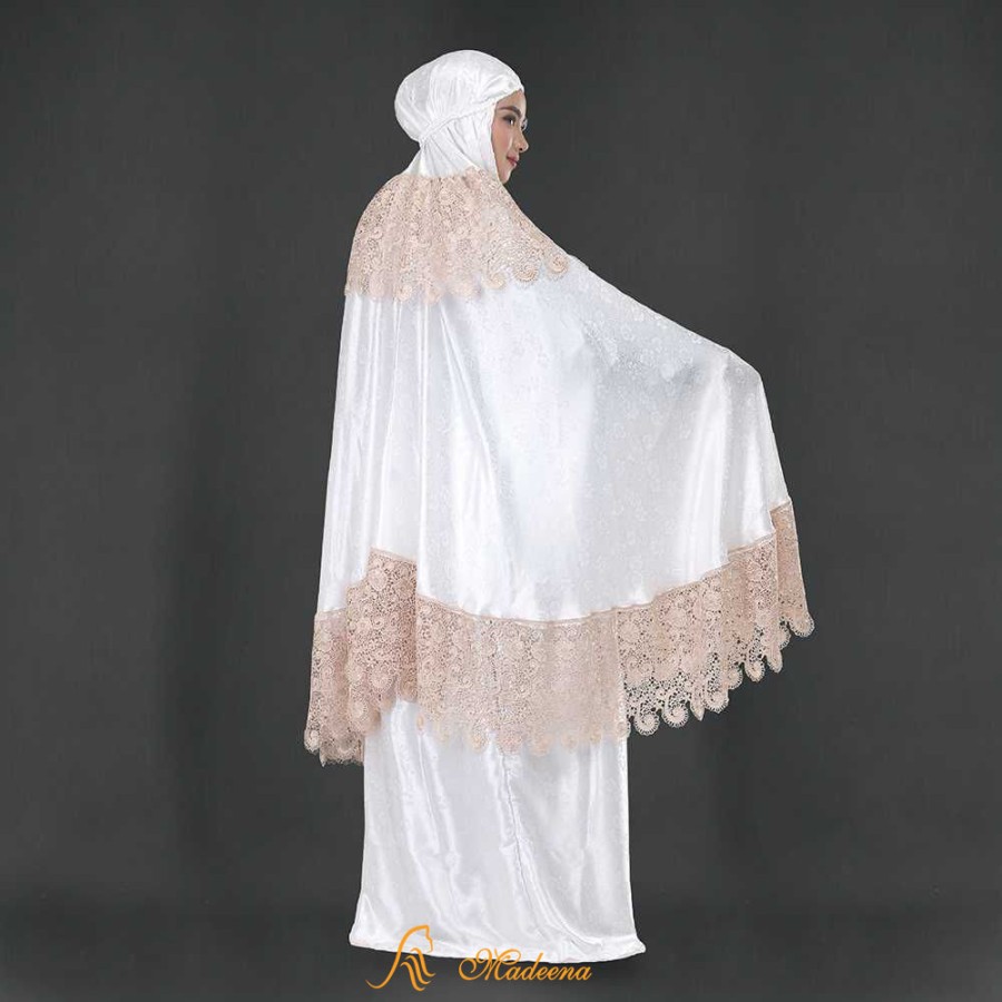 MUKENA DEWASA BORDIR SUTRA PUTIH MEWAH TERBARU