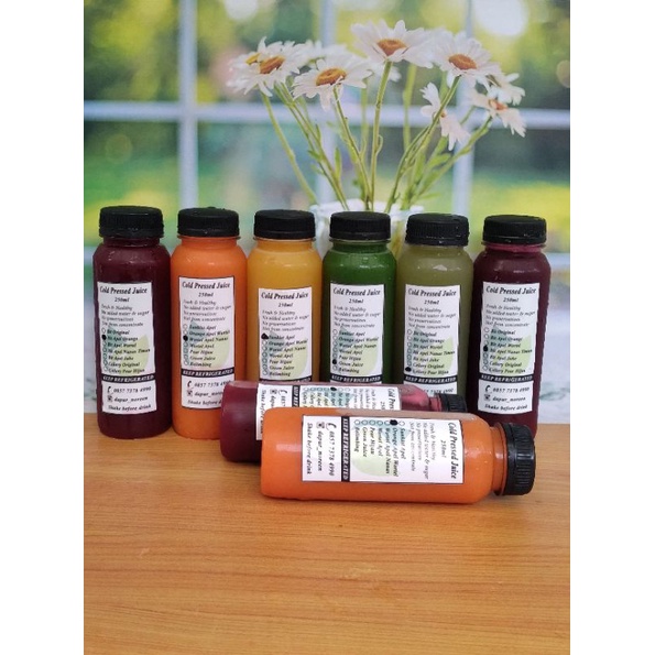 

Paket Cold Pressed Juice Jus Detox Jus buah sayur Murni 100% sehat dan segar