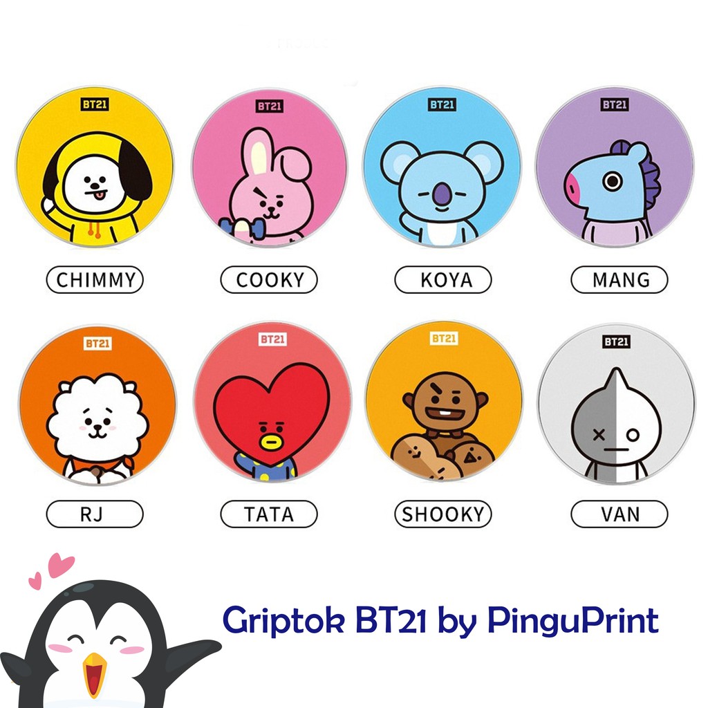 [GRIPTOK] BTS BT.21 unofficial tata mang koya rj chimmy shooky cooky popsocket