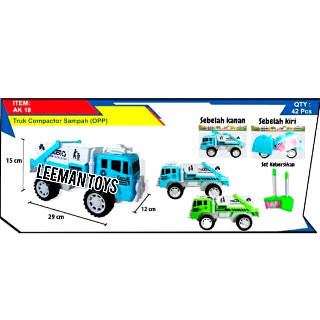 Mainan Mobil Truk Bak Sampah Jumbo Dan Perlengkapan Kebersihan AK 18