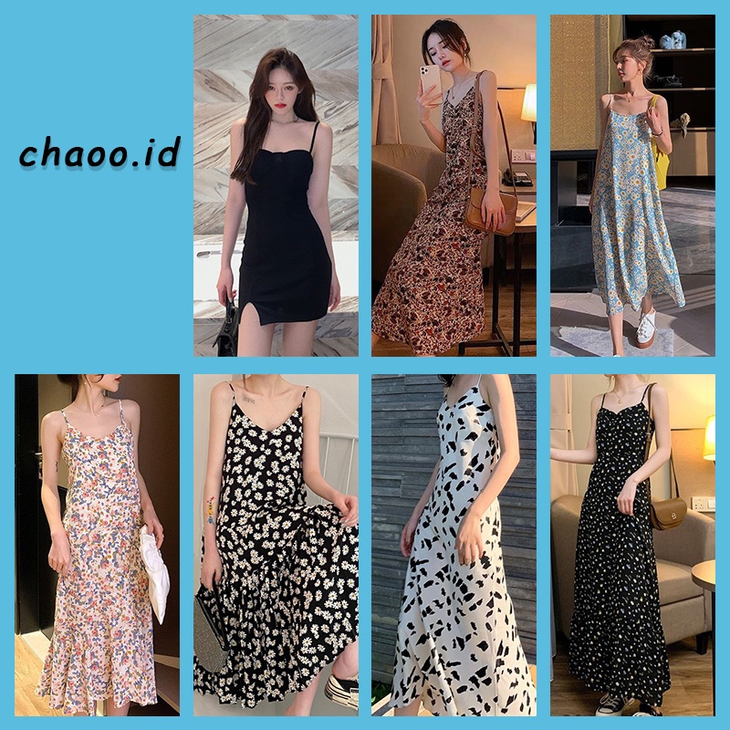 [chaoo.id]  gaun dress bunga longgar sleeveless