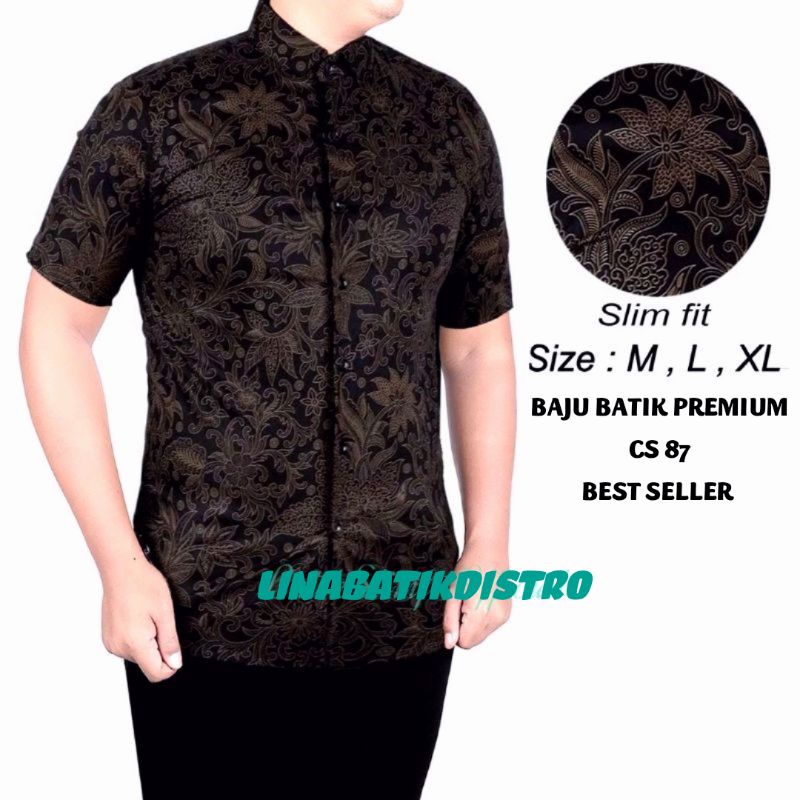 CBS323 KEMEJA BATIK PRIA SLIM FIT MEWAH UNIK BAJU BATIK PRIA BEST SELLER