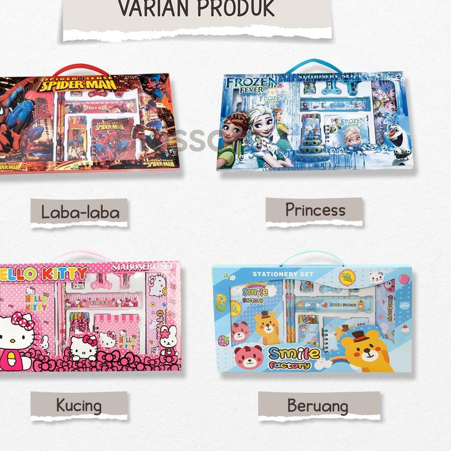 

PALING HOT!! KODE-655 Set Alat Tulis Sekolah Karakter ATK Set Stationery Set Cocok Untuk Kado 10 in