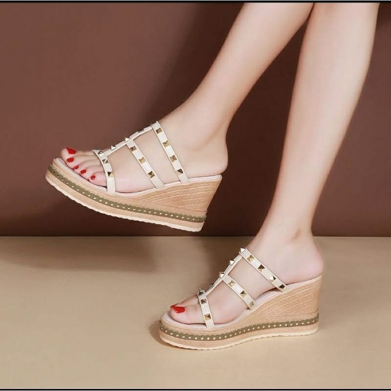 WEDGES SANDAL H WANITA LUCU MURAH SENDAL MODEL GUCCI WANITA DATAR FLATFORM MODWL IMPORT BATAM
