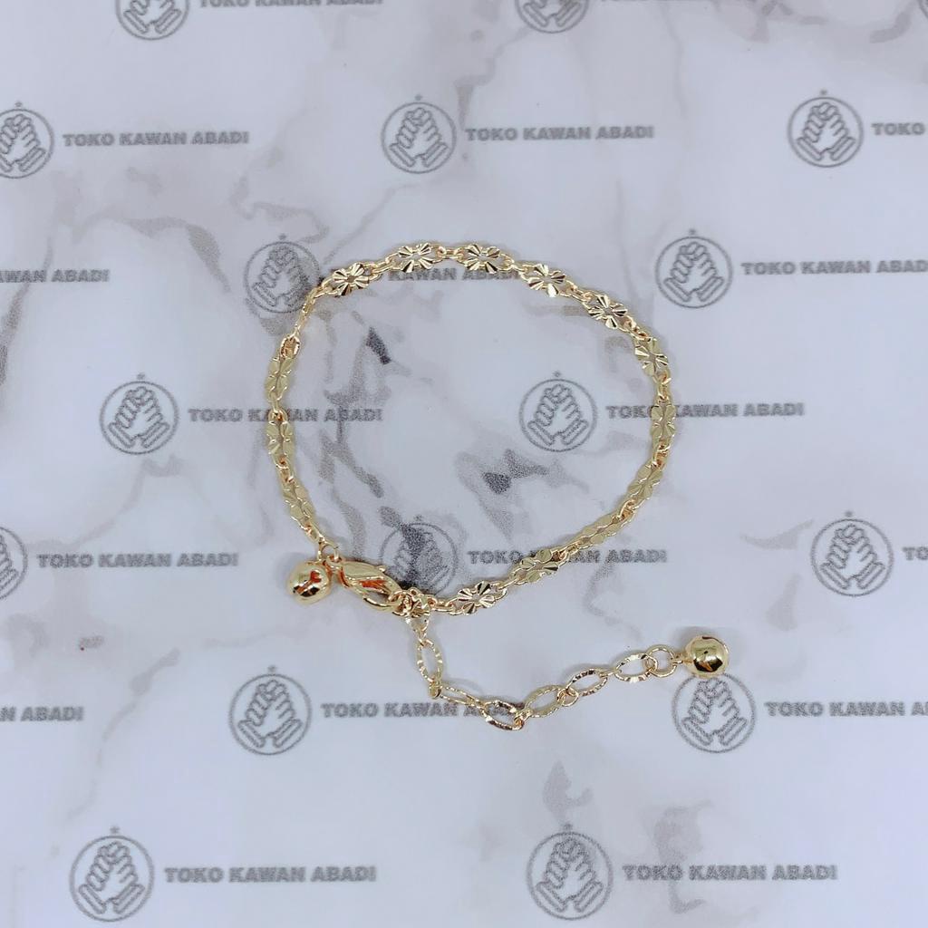 Xuping Gold Gelang Tangan Wanita Model Rantai Bling Bling *76