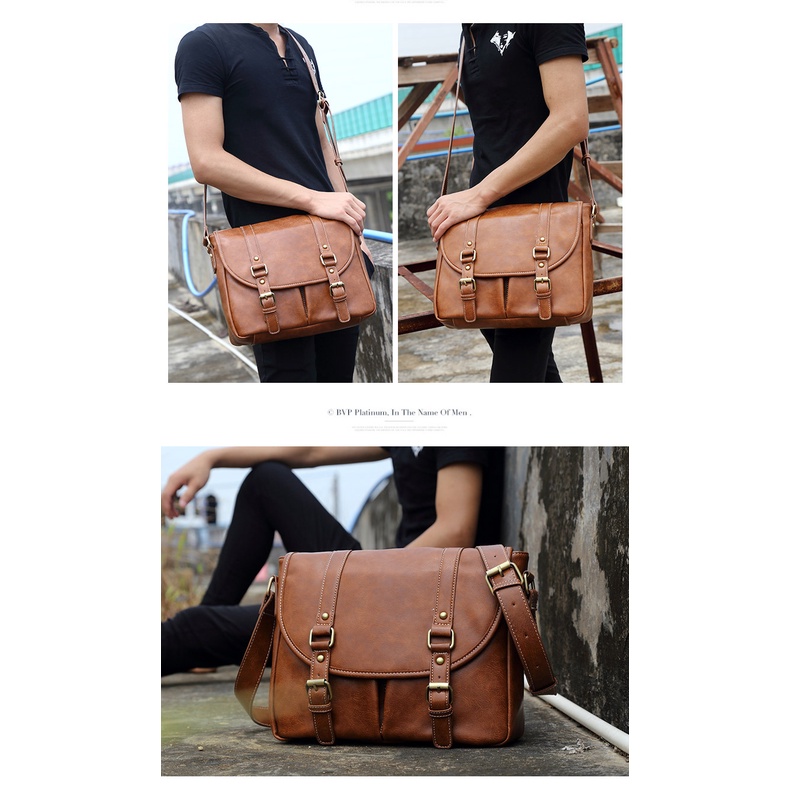 [ORIGINAL] ETONWEAG Tas Selempang Pria Kulit Soft PU Leather Shoulder Bag Import Korean Style