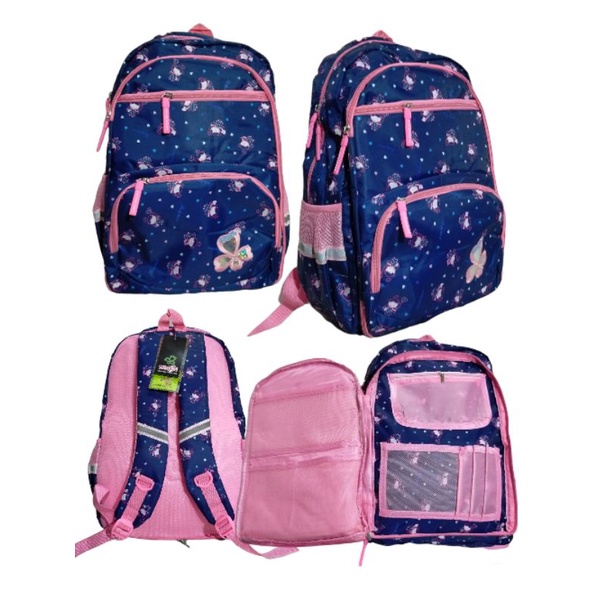 Tas ransel backpack anak perempuan alto girl model resleting putar / kulkas free rain cover  original