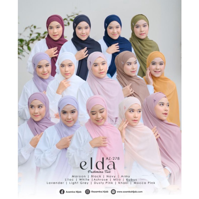 PASHMINA TALI ELDA az-278 ORIGINAL BY AZAMKA HIJAB