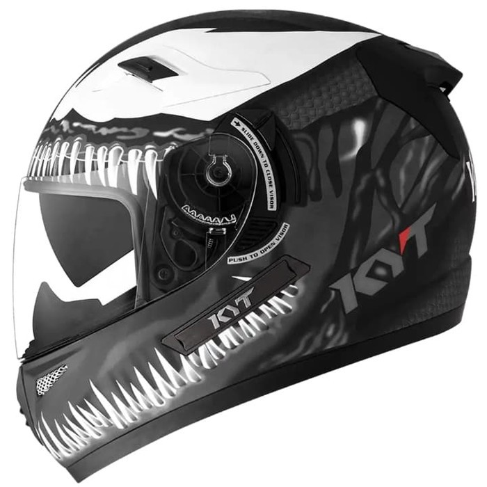 OFC Helm KYT K2rider motif Venom Spiderman Fullface K2 rider matt Black