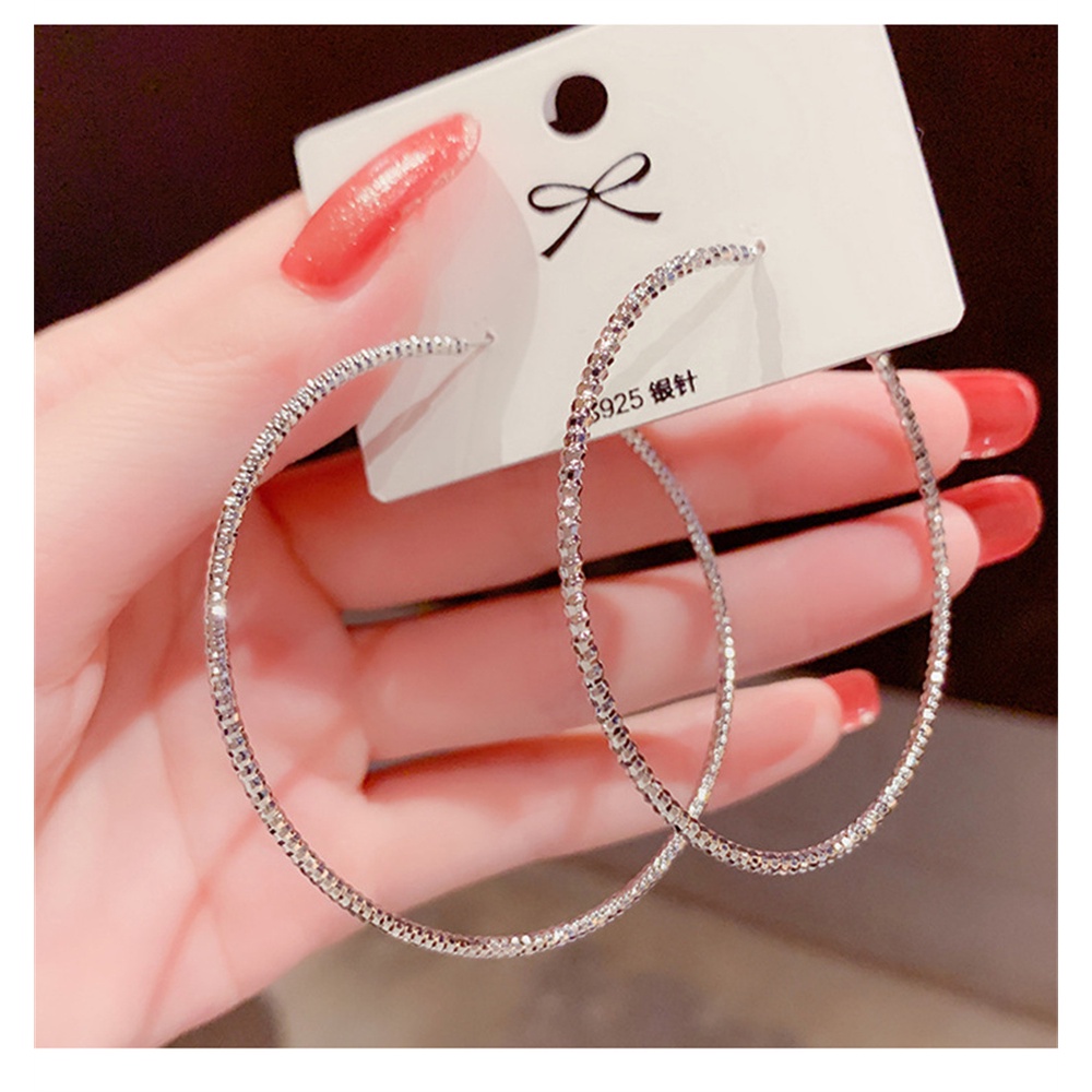 【COD Tangding】Korea Exaggerated Large Circle Earrings Simple Fashion Thin Circle Earrings