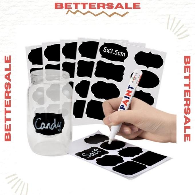 

\"\"\"\] Stiker Papan Tulis Sticker Label Chalkboard Blackboard Removable 5 PCS
