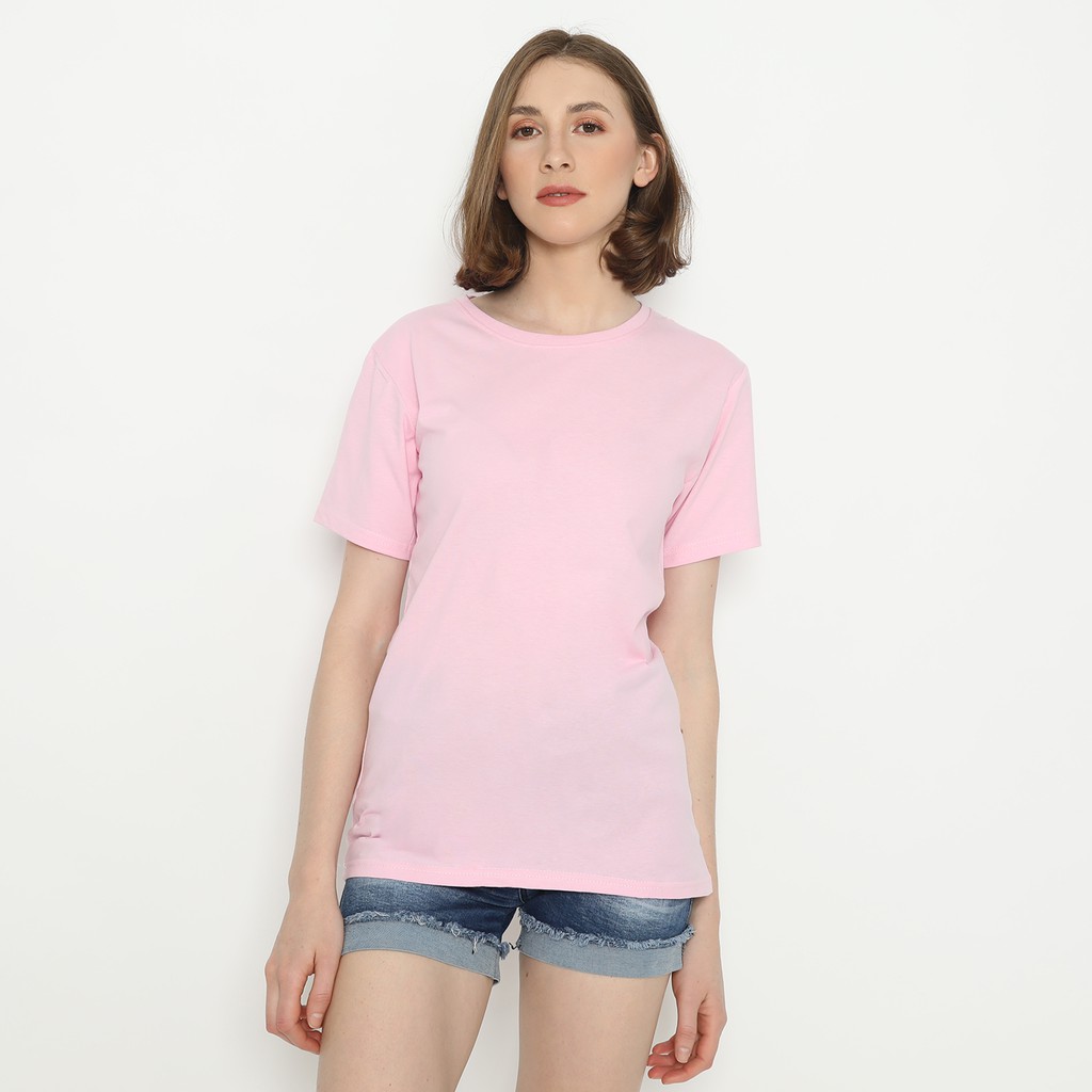 DAILY_STYLE1119 - KAOS WANITA POLOS PINK / BABY PINK/  KAOS POLOS