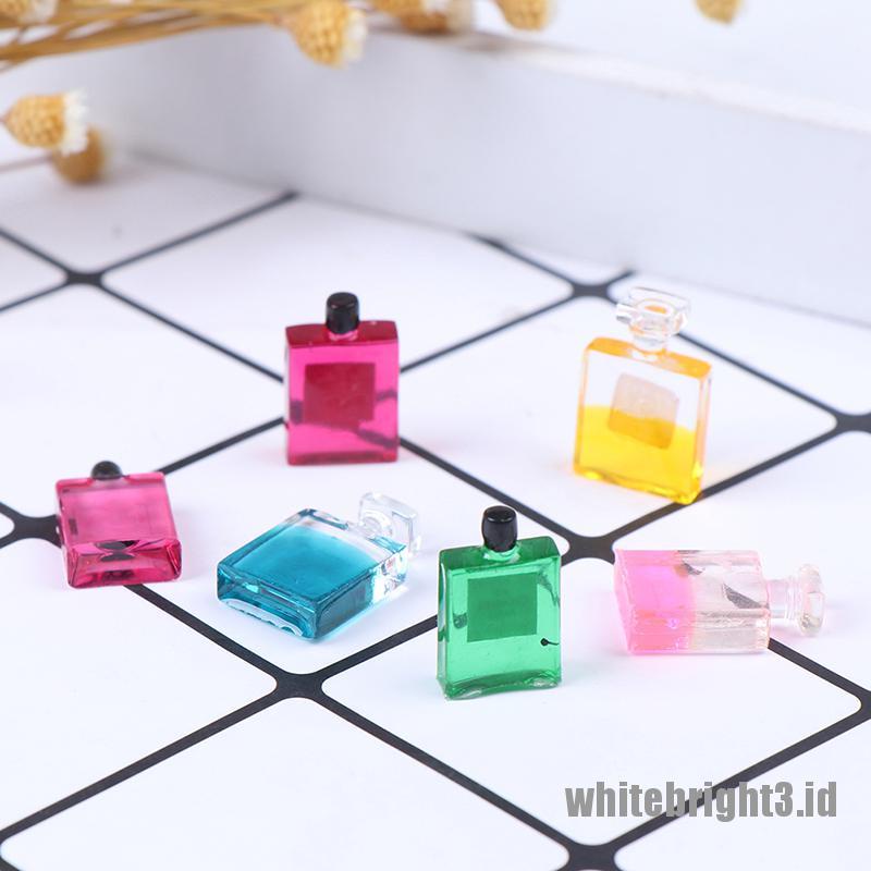 (white3) 6 Botol Parfum Miniatur Skala 1: 12 Untuk Dekorasi Rumah Boneka