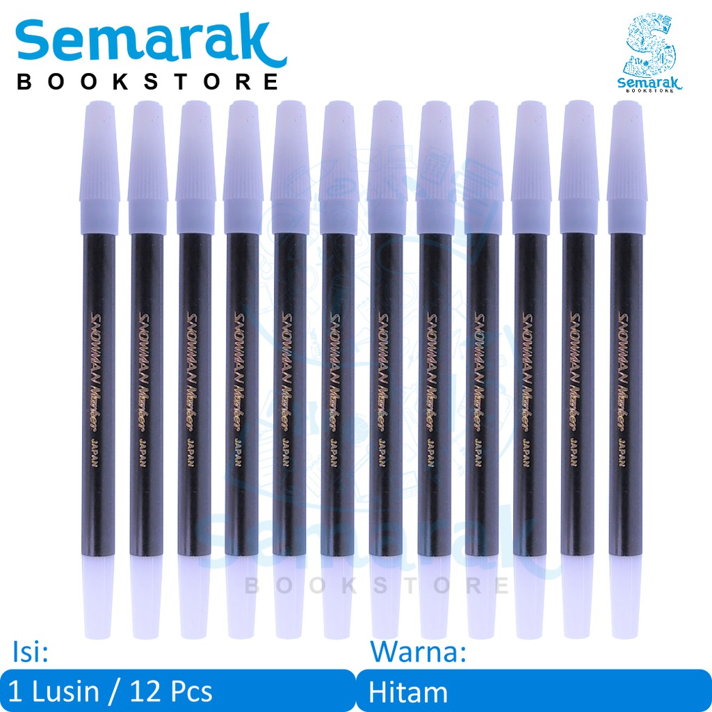 

Spidol Warna Kecil Snowman Marker PW-1A - Hitam [1 Lusin / 12 Pcs]