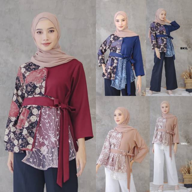 BAJU BATIK WANITA MODERN MONALISA GENES M,L,XL asli PEKALONGAN