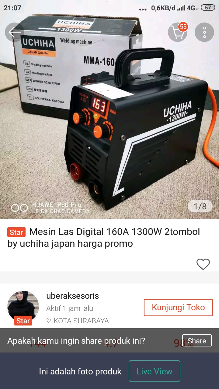 Mesin Las Digital 160a 1300w 2tombol By Uchiha Japan Harga Promo