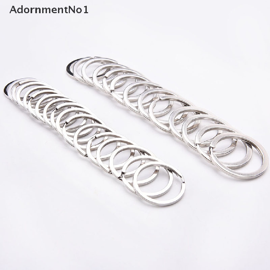 (AdornmentNo1) 100pcs / Set Gantungan Kunci Bentuk Lingkaran Bahan Stainless Steel 2 Ukuran