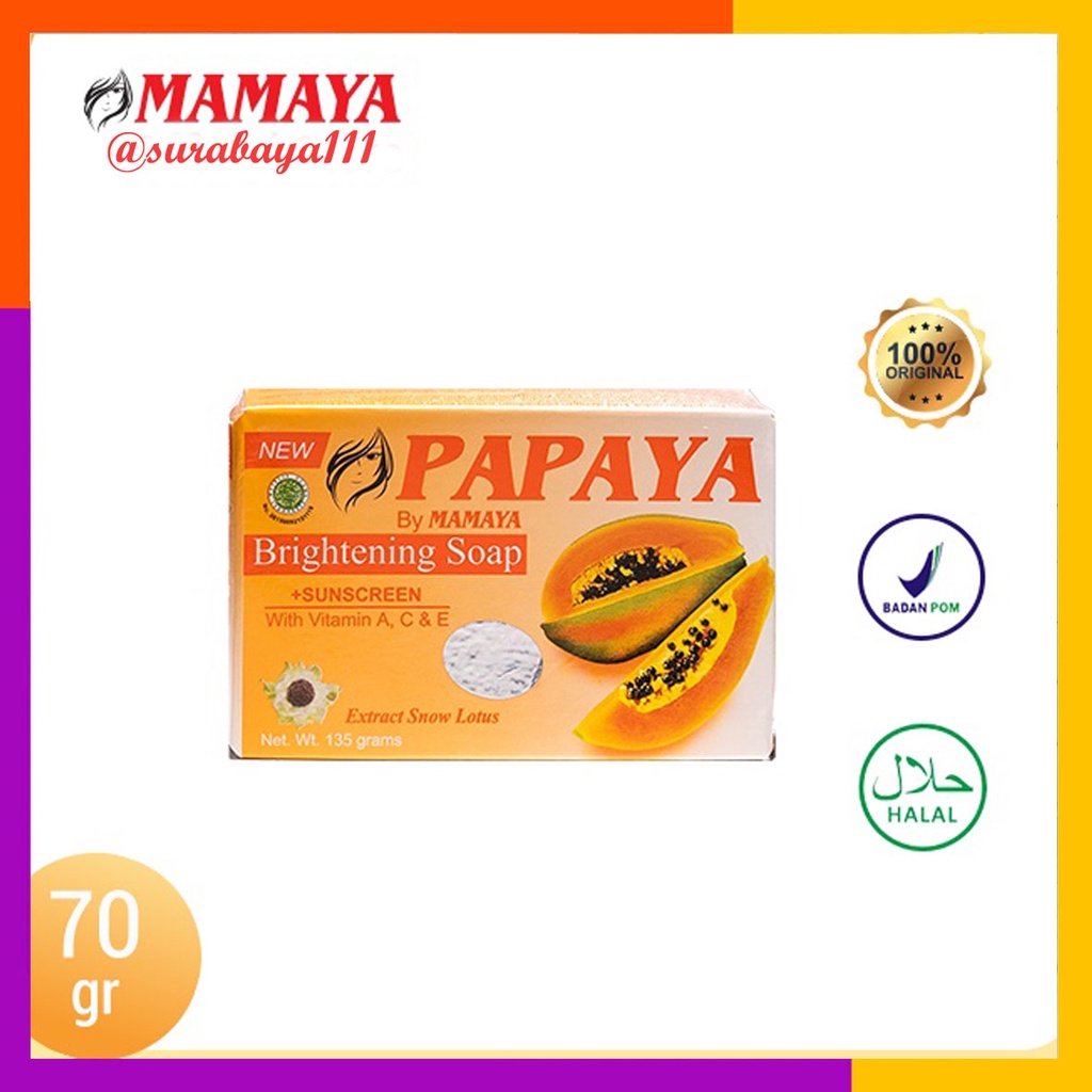 SABUN PAPAYA BY MAMAYA 70gr / sabun mandi