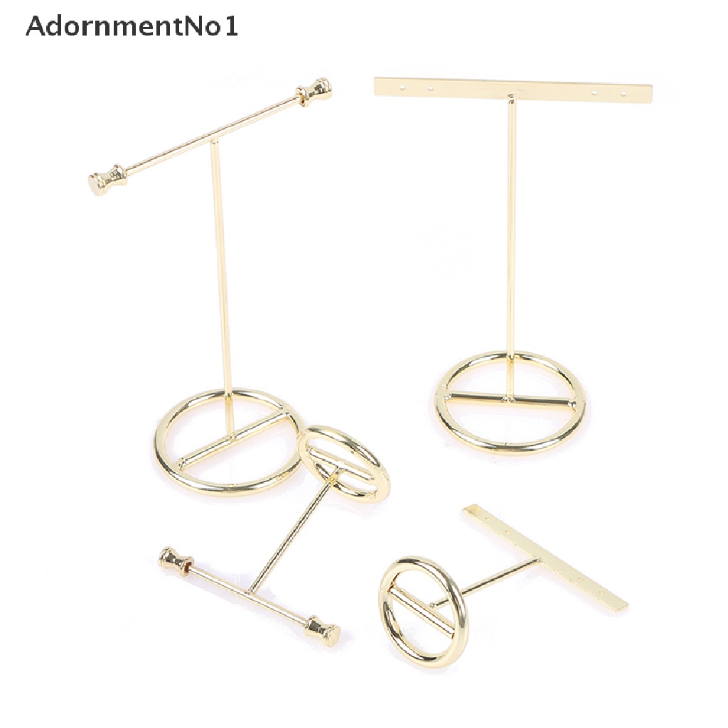 (AdornmentNo1) Stand Display Anting Bentuk T Warna Emas