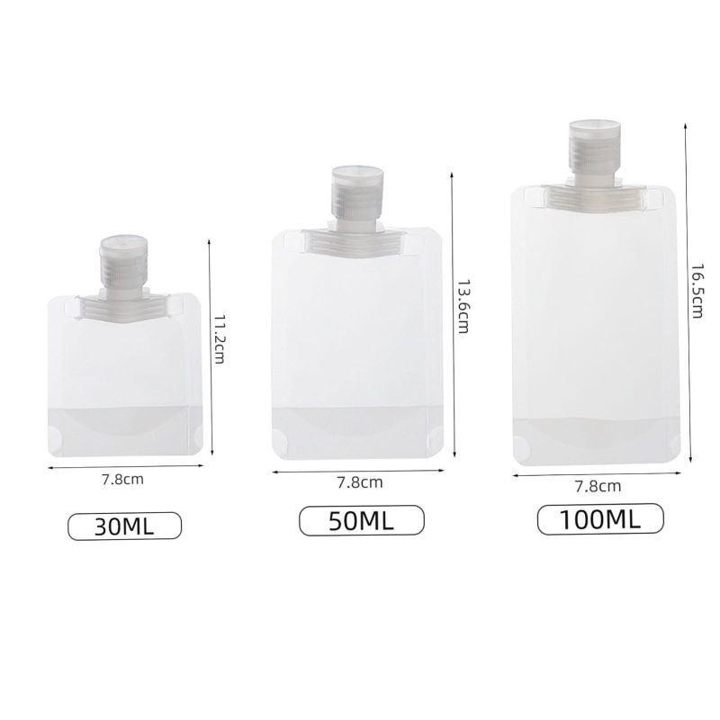 Dispenser travel pouch POLOS 30/50/100ml botol refill sabun travelling toiletries kit mini funnel