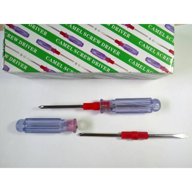 Ecer( Harga Grosir)!!!OBENG BOLAK BALIK TRANSPARAN CAMEL 6&quot; / CAMEL TWO WAY SCREWDRIVER