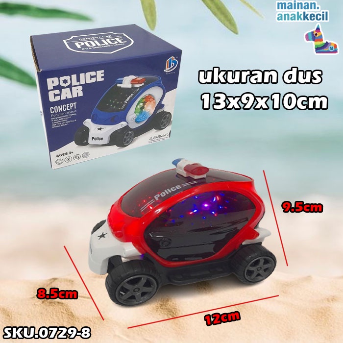 Mainan Mobil Polisi Bump n Go 3D Lampu dan Musik