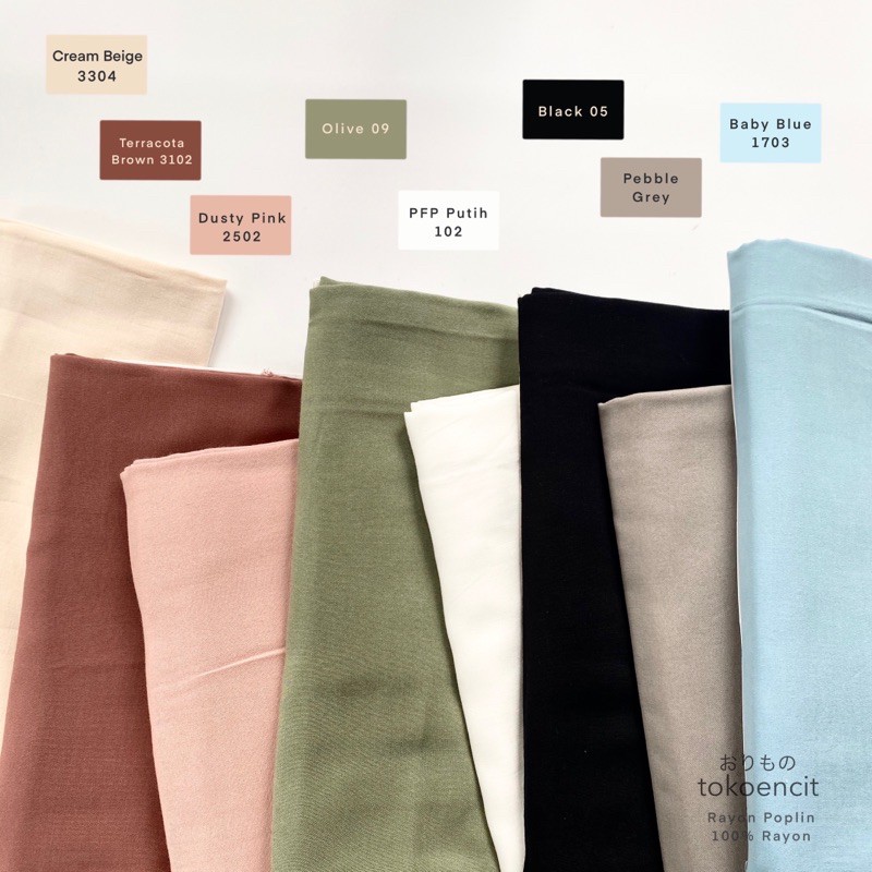 Kain Rayon Poplin per 0.5m 100 Viscose Shopee Indonesia