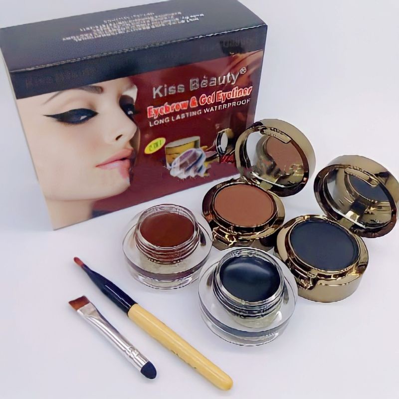 PROMO!!!EYEBROW POWDER&amp;EYELINER GEL 2 IN 1 KISS BEAUTY