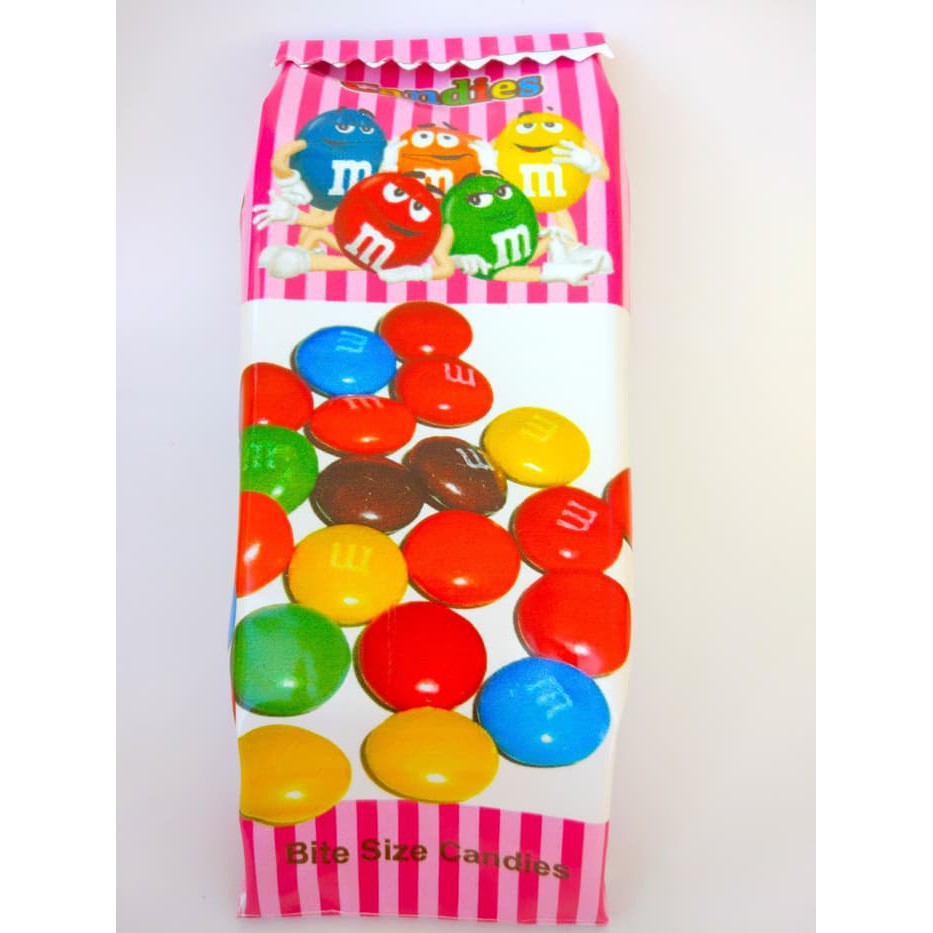 Tempat Kotak Kantong Pensil Bentuk Kotak Coklat N Permen Mnm Lucu