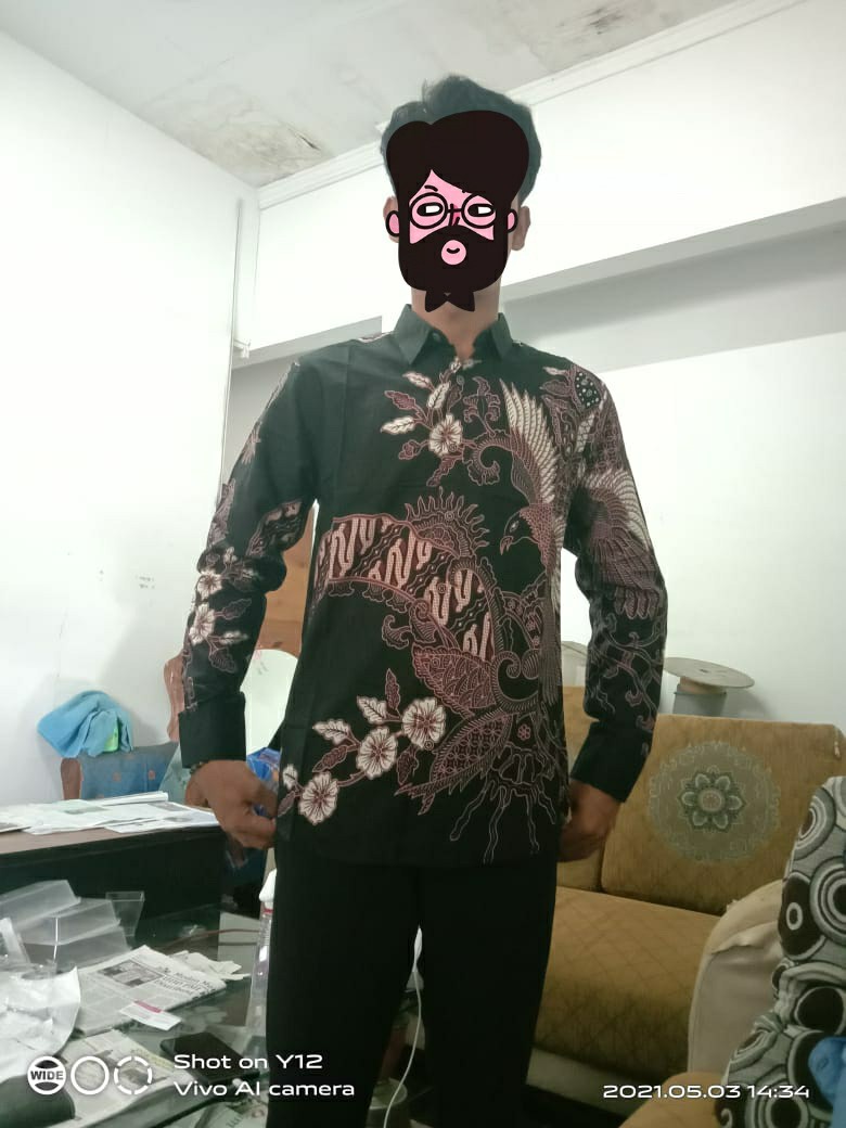 M231 Kemeja Pria Batik Panjang Hitam 1485a