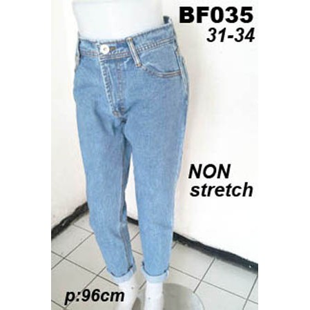  celana  jeans  wanita boyfriend denim  blue big size Shopee 