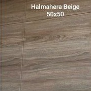 Keramik 50x50 Doff Motif Serat Kayu Halmahera Beige dan Coffee Grade A