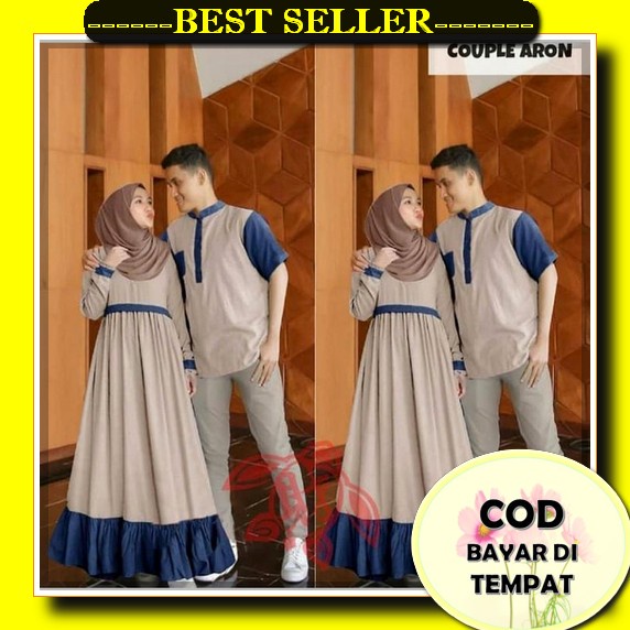 Jual Baju Gamis Couplean Samaan Pasangan Kekinian Terbaru 2022 Dress