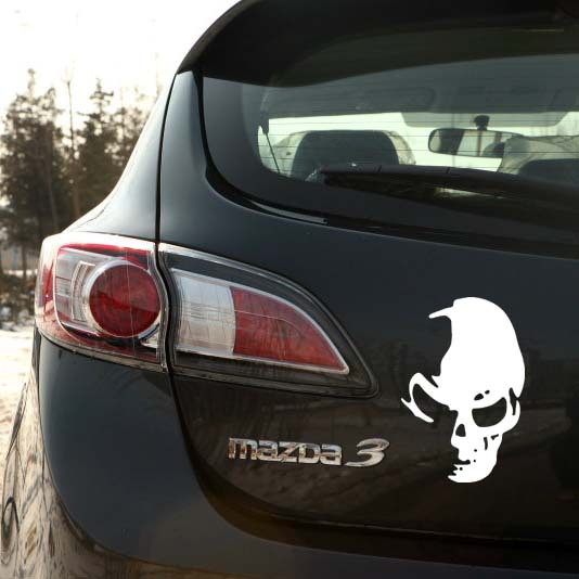 Tempelan Stiker Mobil Tengkorak Skull Reflector Kualitas Import