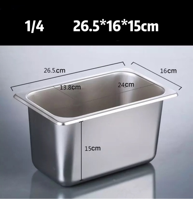 gastronom Food pan 1/4 ke dalam 15cm wadah penyimpan 15100 stainless