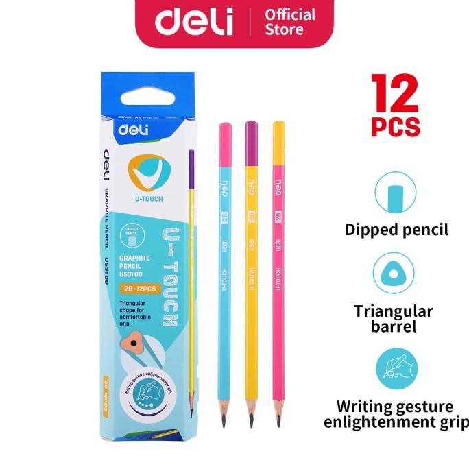 

Deli EU53100 Graphite Pencil 2B / Pensil 2B isi 12 Pcs