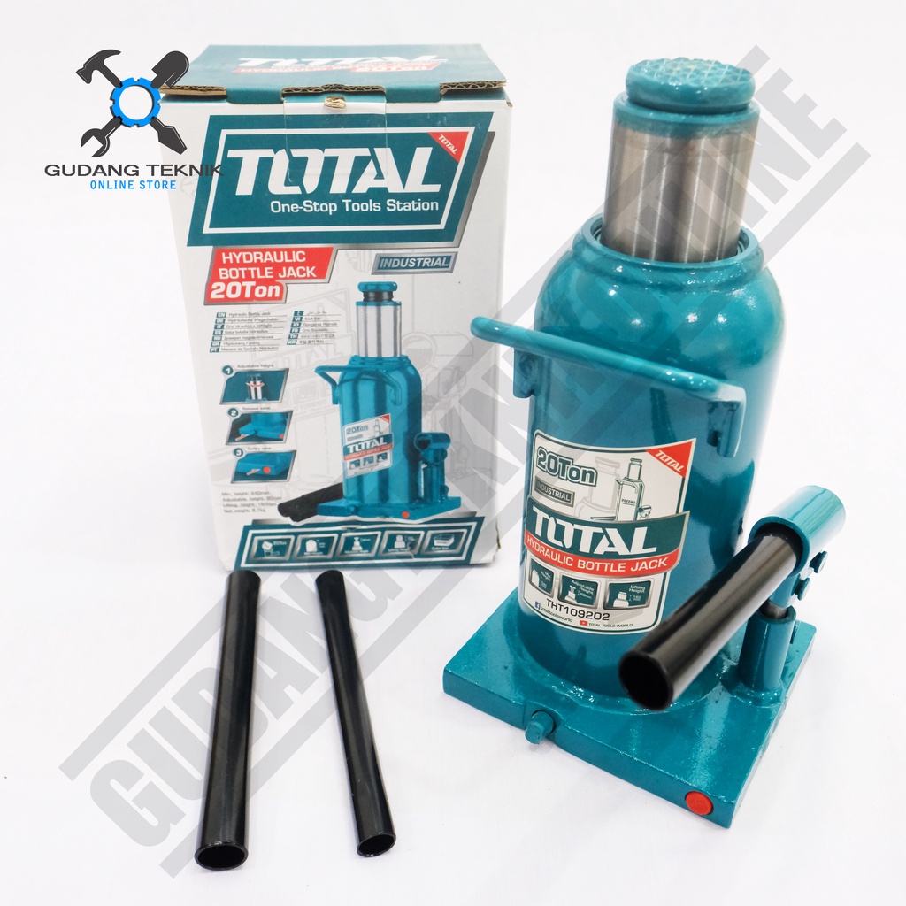 Dongkrak Botol 20 Ton TOTAL THT109202 / Hydraulic Jack 20T TOTAL - Dongkrak Hidrolik THT 109202