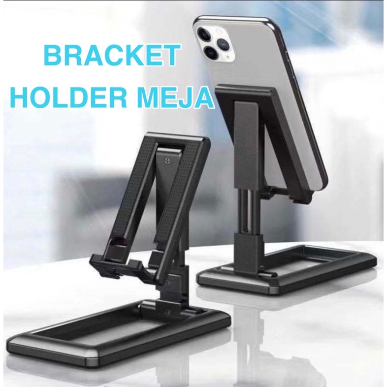 Transformer Holder Hp Folding Stand Folding Sten Tatakan Hp Di Meja - Putih Hitam