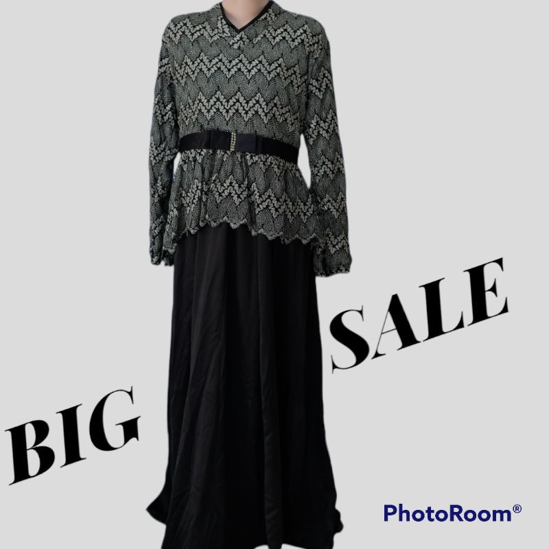 gamis pesta jemia/gamis mewah / baju kondangan/ aju lebaran brokat premiun