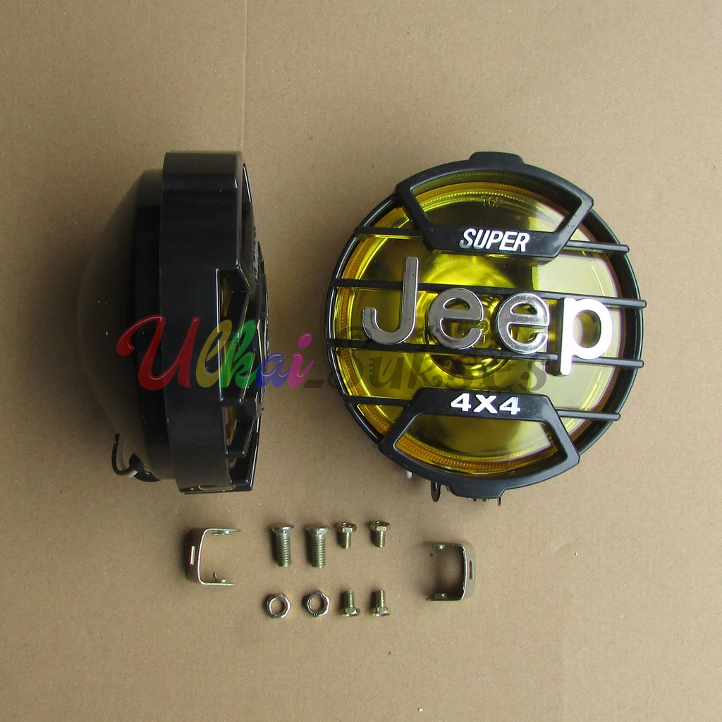 Variasi Aksesoris Motor Lampu Sorot Depan Jeep Isi 2 Ukuran 4x4 ( Hitam Satu Ukuran ) Terlaris Murah