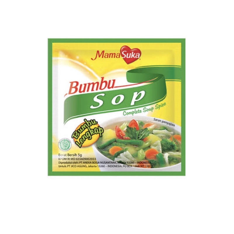 

Bumbu Sop Kuah Sop 5gr 1 renteng isi 12 sachet 5gr