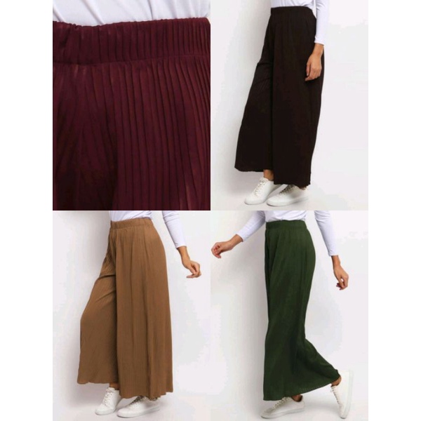 (BISA COD) CELANA KULOT MAYUNG / Celana Kulot Midi Plisket Lurus /Pleated pants / TERMURAH / TERBARU